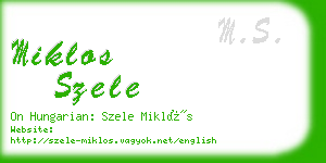 miklos szele business card